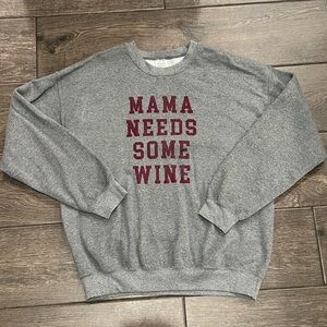 Gildan Heather Gray Sweatshirt with Maroon Text